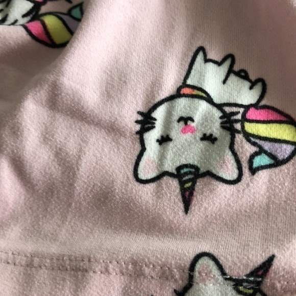 ONE STEP UP pink unicat pattern jersey knit dress with cutout back in size 2T - Picture 2 of 4